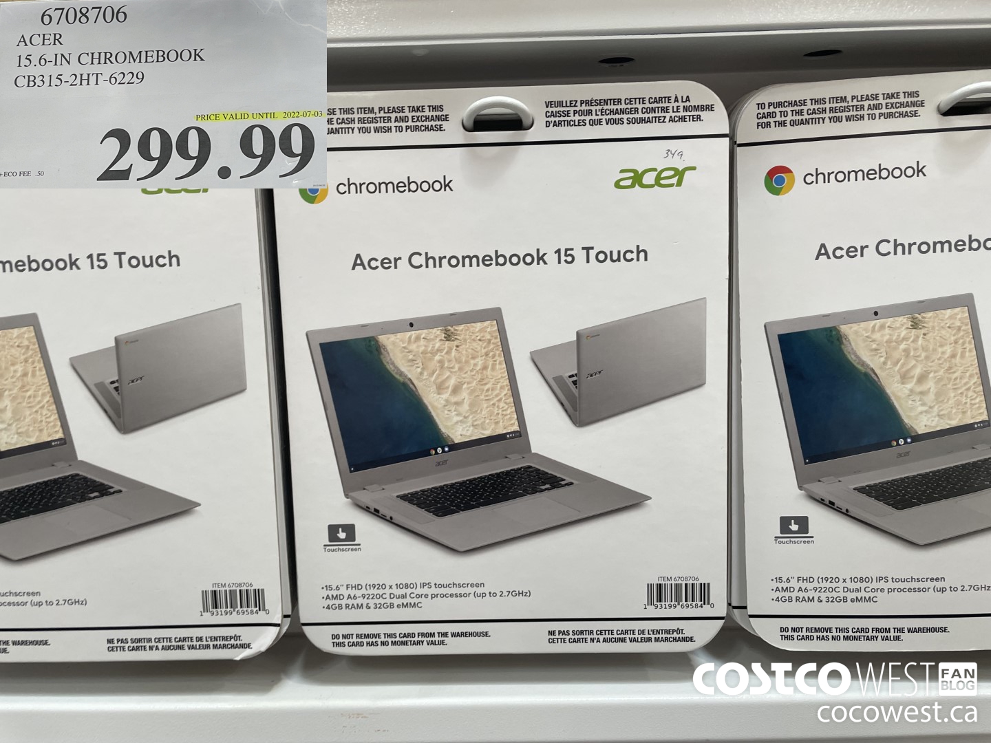 6708706 ACER 15.6-IN CHROMEBOOK CB315-2HT-6229 (EXPIRES ON 2022-07-03) $299.99