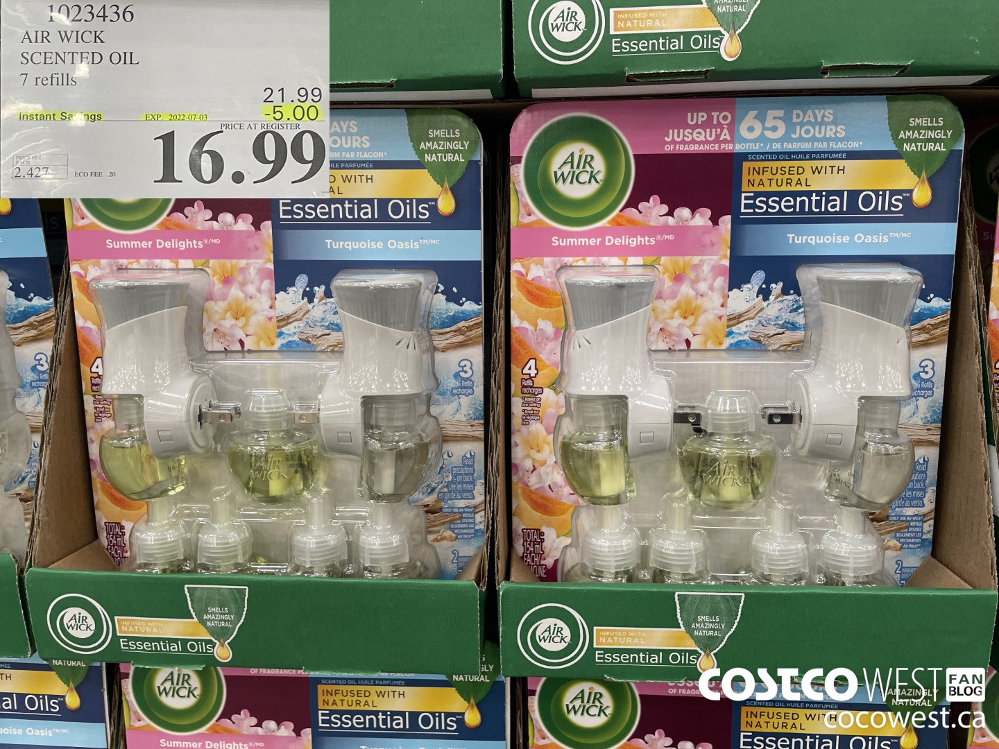 1023436 AIR WICK SCENTED OIL 7 refills ($5.00 INSTANT SAVINGS EXPIRES ON 2022-07-03) $16.99