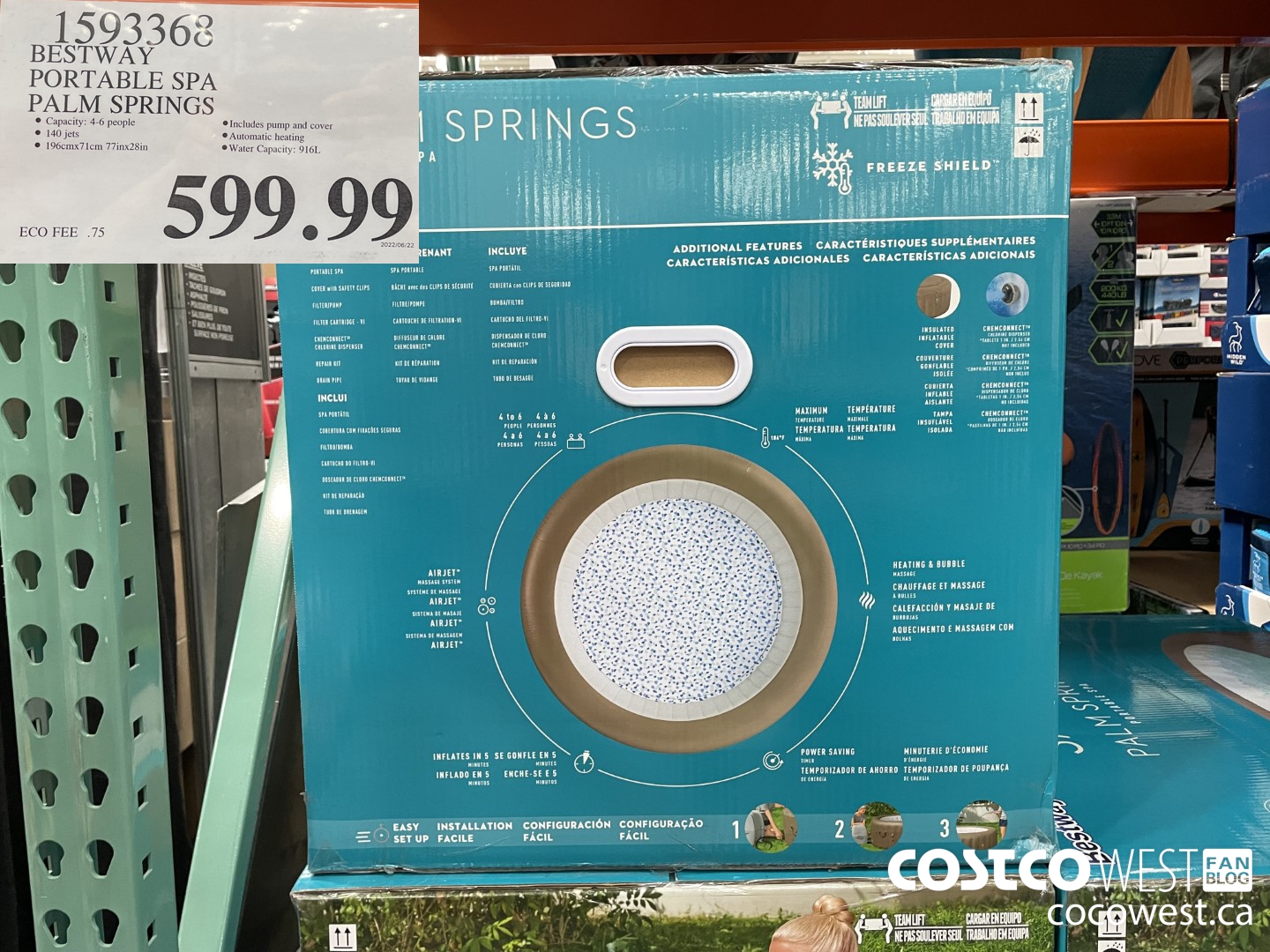 1593368 BESTWAY PORTABLE SPA PALM SPRINGS $599.99