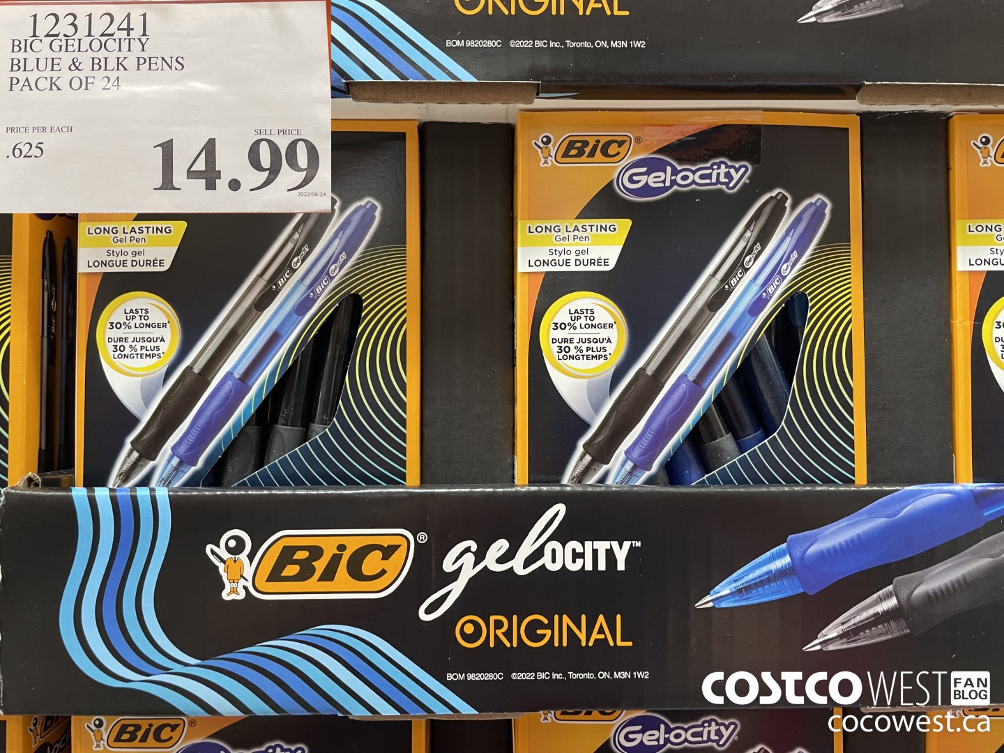 1231241 BIC GELOCITY BLUE & BLK PENS PACK OF 24 $14.99