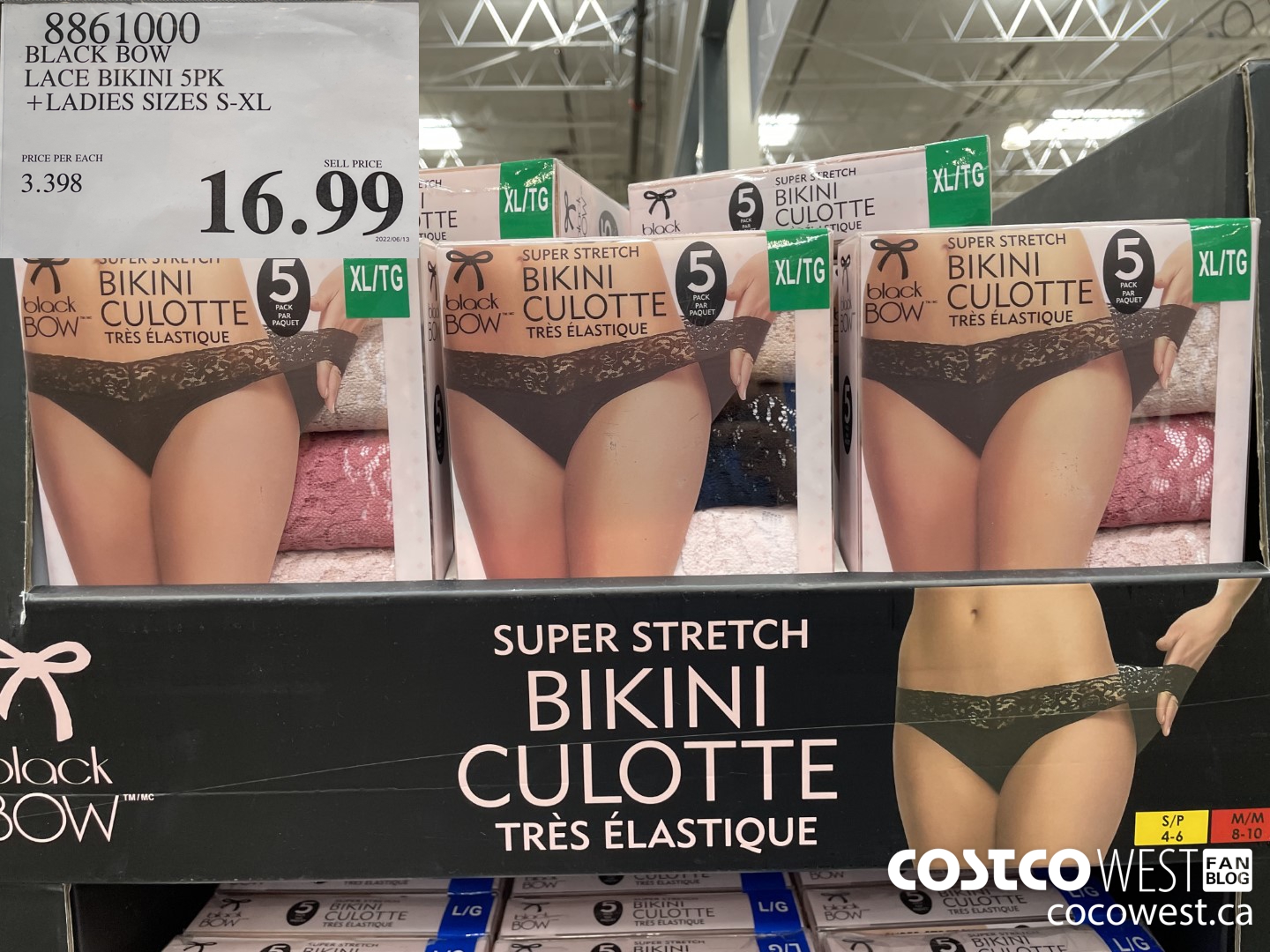 8861000 BLACK BOW LACE BIKINI 5PK LADIES SIZES S-XL $16.99