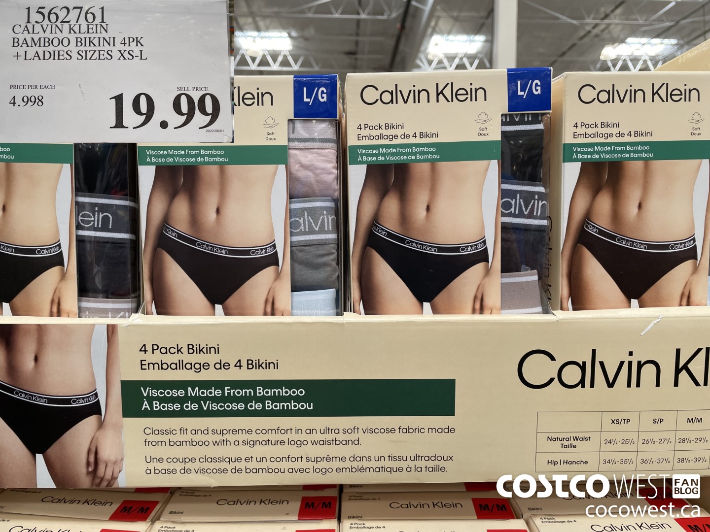 1562761 CALVIN KLEIN BAMBOO BIKINI 4PK LADIES SIZES XS-L $19.99