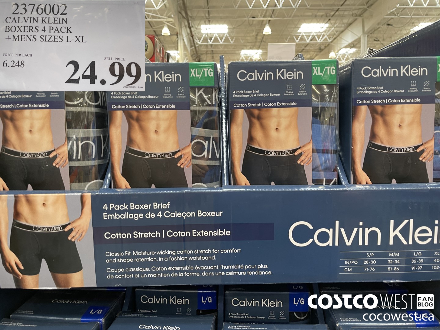 2376002 CALVIN KLEIN BOXERS 4 PACK MENS SIZES L-XL $24.99