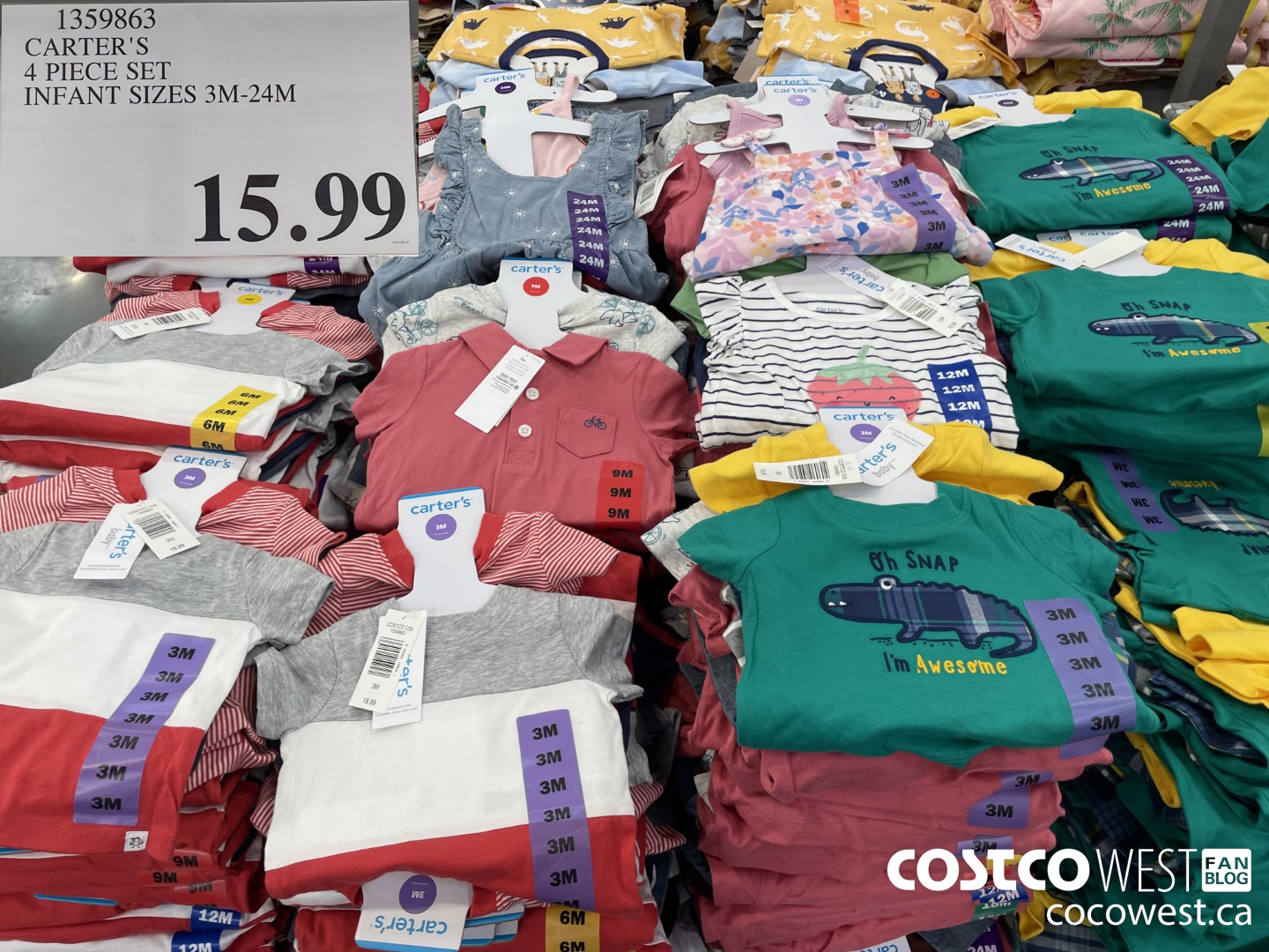 1359863 CARTER'S 4 PIECE SET INFANT SIZES 3M-24M $15.99