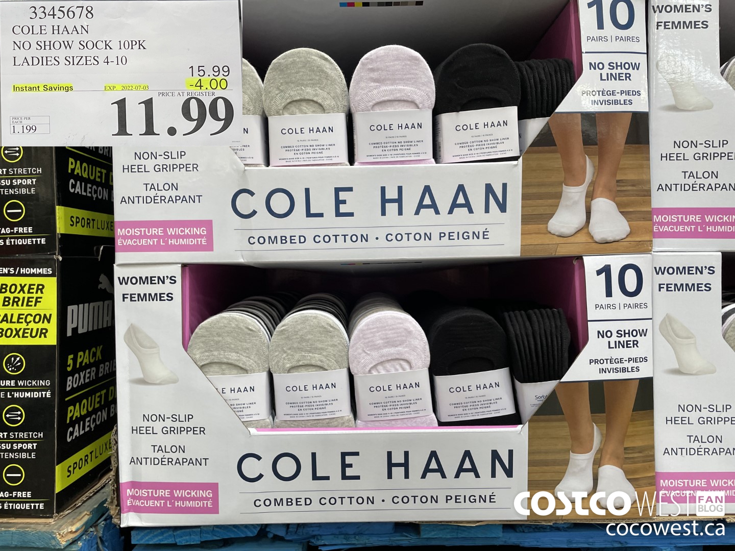 3345678 COLE HAAN NO SHOW SOCK 10PK LADIES SIZES 4-10 ($4.00 INSTANT SAVINGS EXPIRES ON 2022-07-03) $11.99