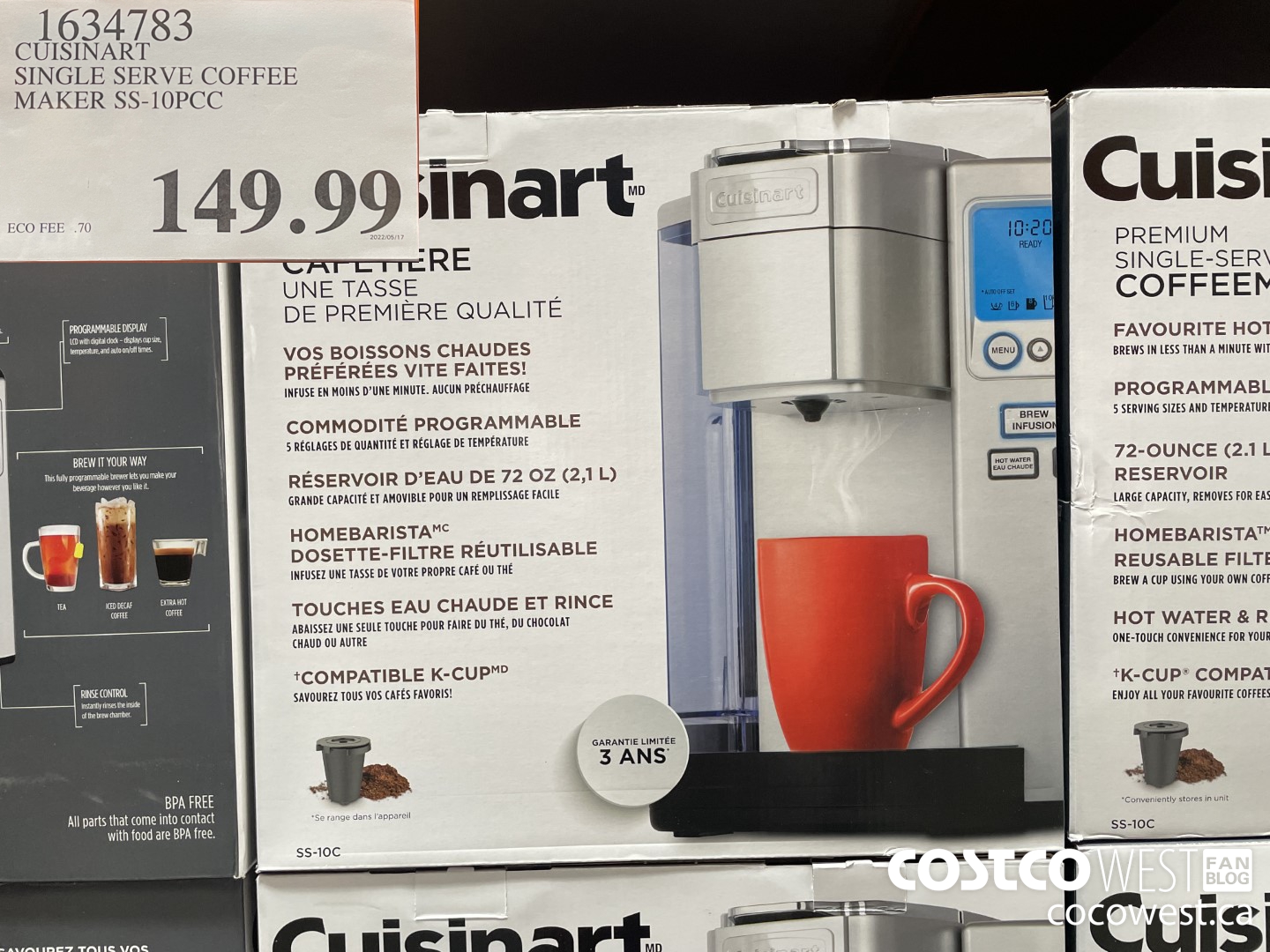1634783 CUISINART SINGLE SERVE COFFEE MAKER SS-10PCC $149.99