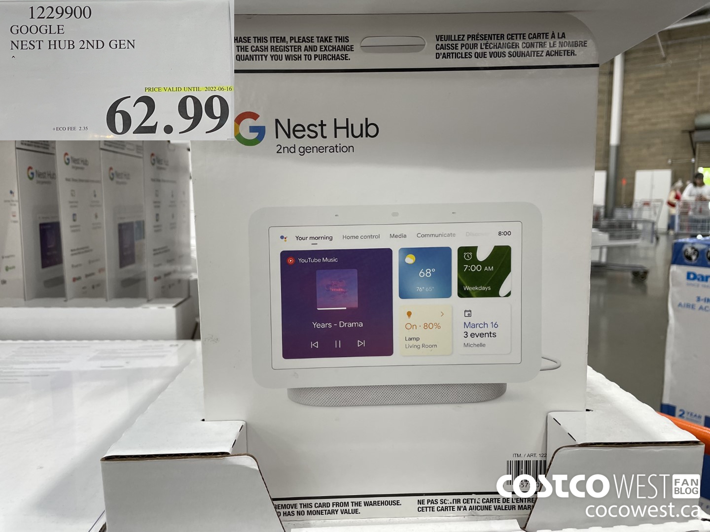 1229900 GOOGLE NEST HUB 2ND GEN (EXPIRES ON 2022-06-16) $62.99