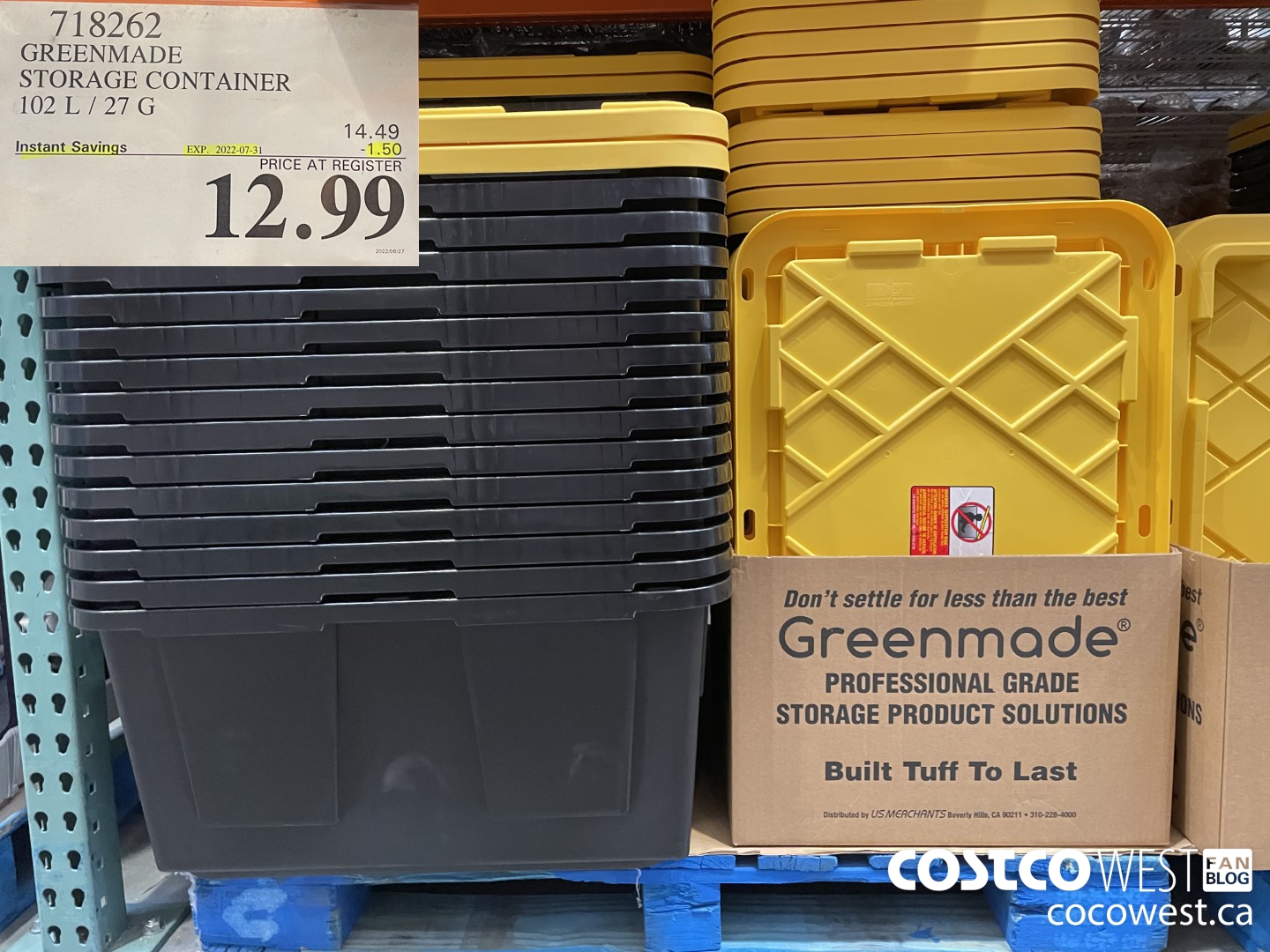 Costco Storage Bins, Greenmade 27 Gallon Storage Tote - Costco Fan