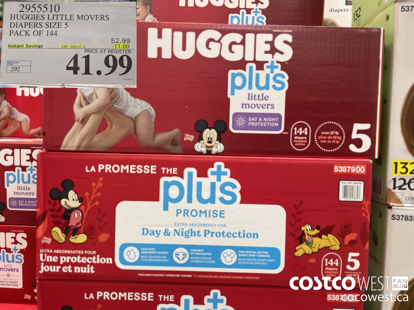 2955510 HUGGIES LITTLE MOVERS DIAPERS SIZE 5 PACK OF 144  ($11.00 INSTANT SAVINGS EXPIRES ON 2022-07-31) $41.99
