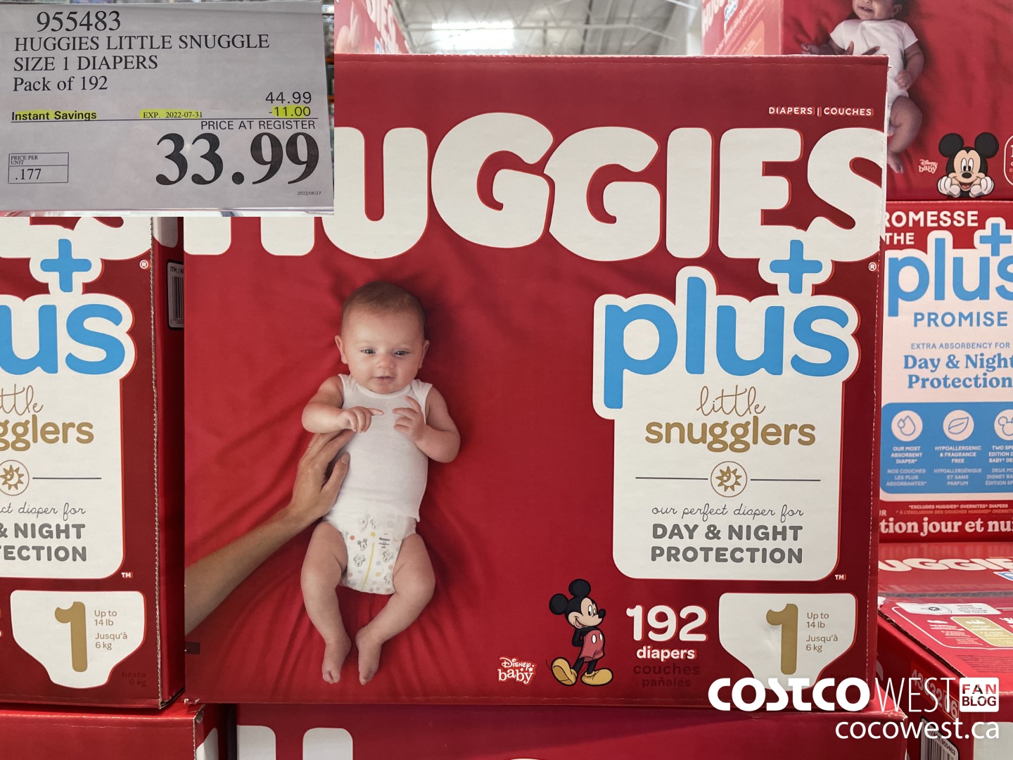 955483 HUGGIES LITTLE SNUGGLE SIZE 1 DIAPERS Pack of 192 ($11.00 INSTANT SAVINGS EXPIRES ON 2022-07-31) $33.99
