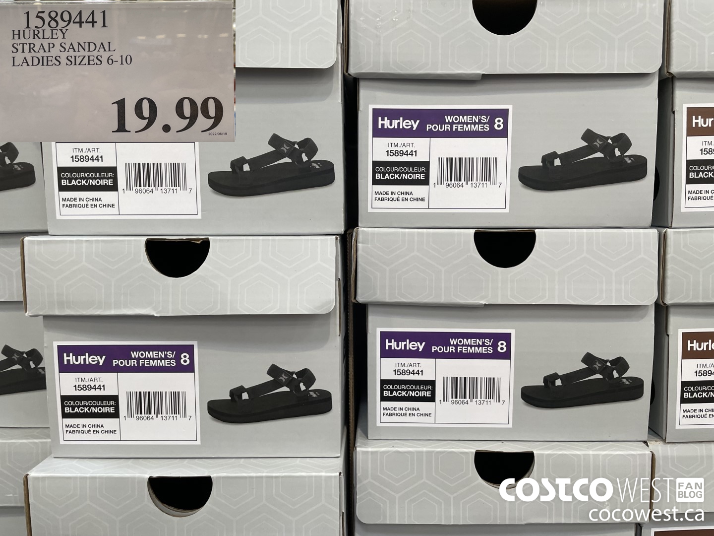 1589441 HURLEY STRAP SANDAL LADIES SIZES 6-10 $19.99