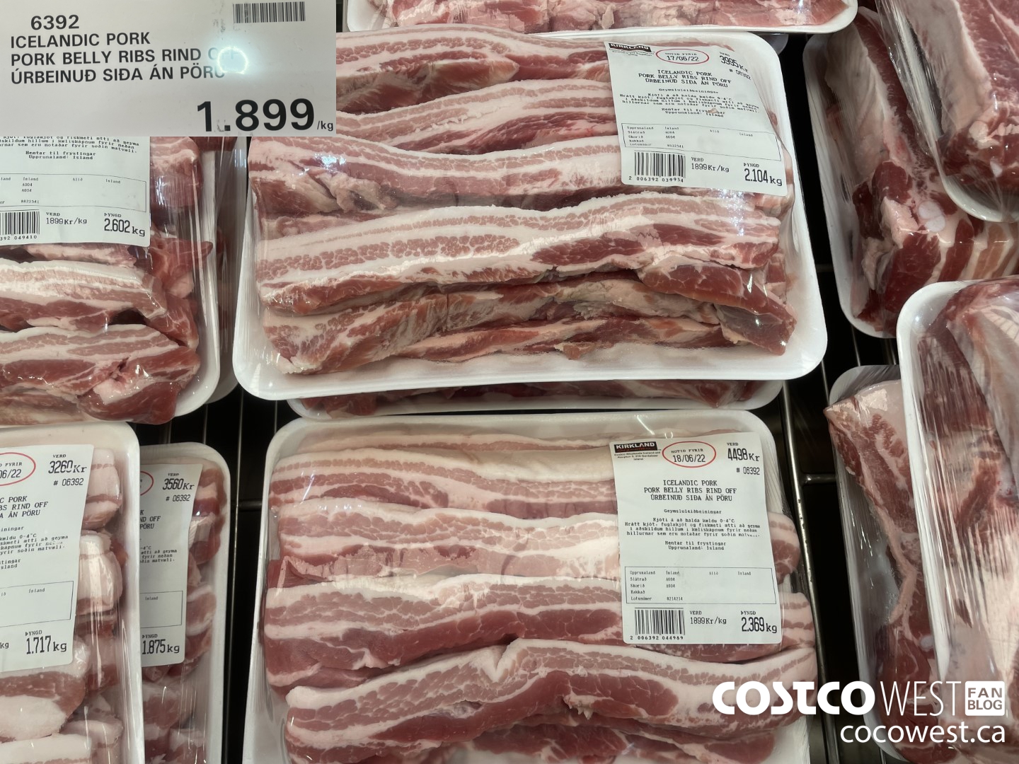 6392 ICELANDIC PORK PORK BELLY RIBS RIND OFF URBEINUD SIDA AN PORC $1899.00