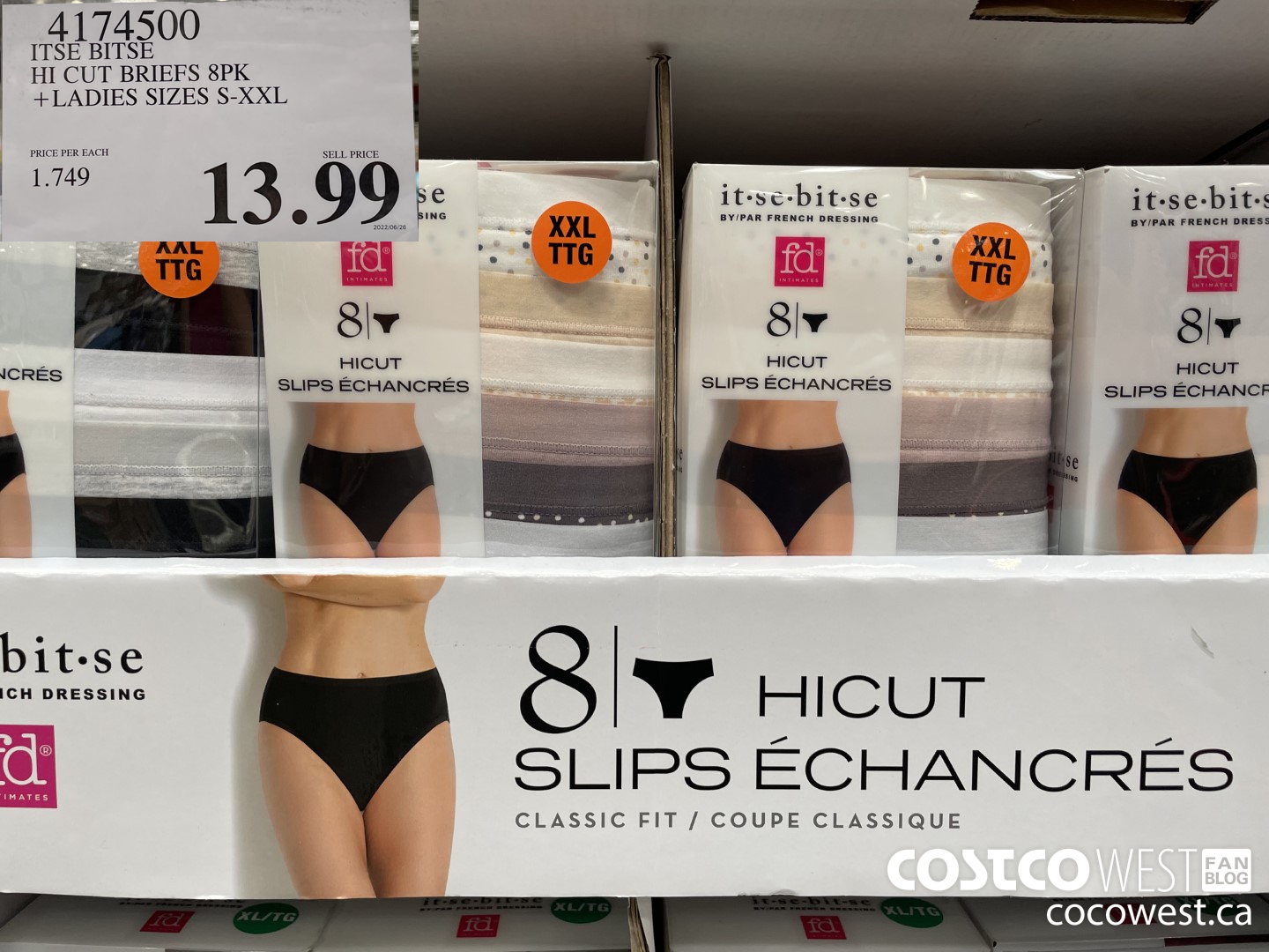 4174500 ITSE BITSE HI CUT BRIEFS 8PK LADIES SIZES S-XXL $13.99