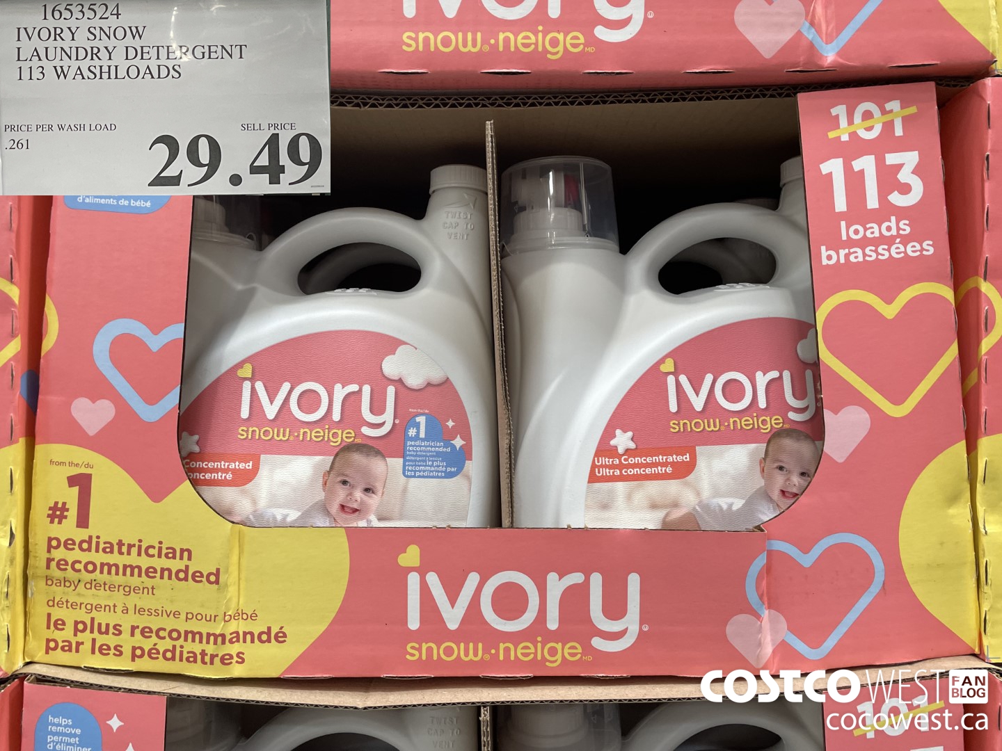 1653524 IVORY SNOW LAUNDRY DETERGENT 113 WASHLOADS $29.49