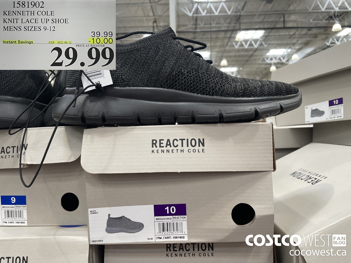 1581902 KENNETH COLE KNIT LACE UP SHOE MENS SIZES 9-12 ($10.00 INSTANT SAVINGS EXPIRES ON 2022-06-12) $29.99