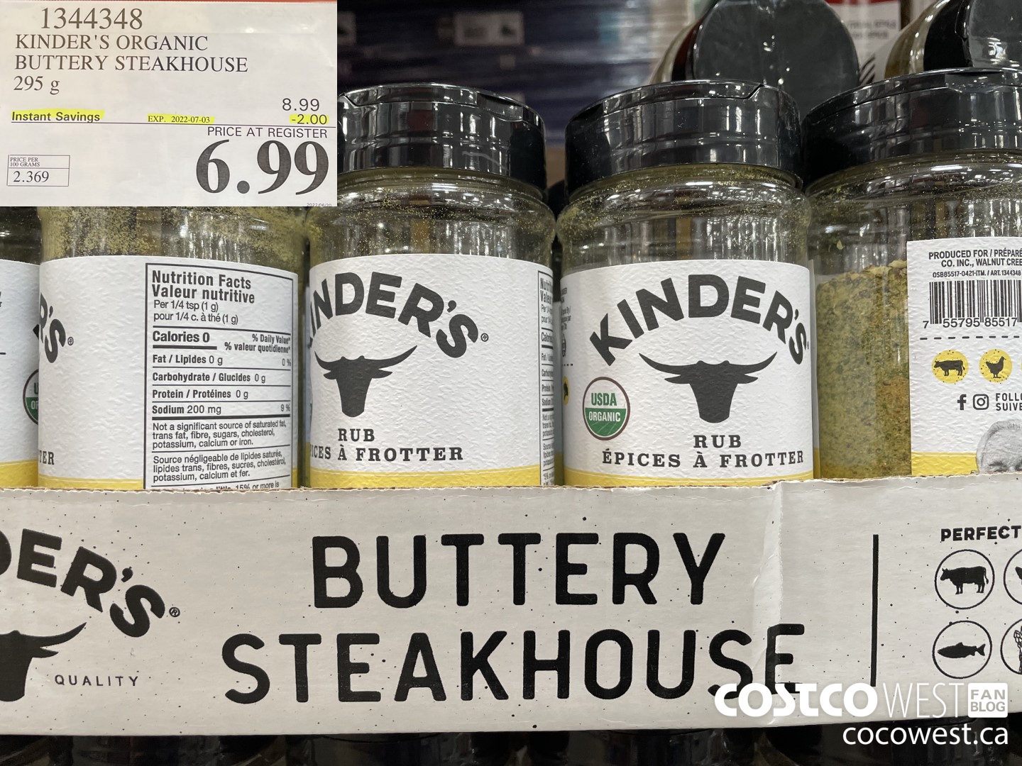 1344348 KINDER'S ORGANIC BUTTERY STEAKHOUSE 295 G ($2.00 INSTANT SAVINGS EXPIRES ON 2022-07-03) $6.99