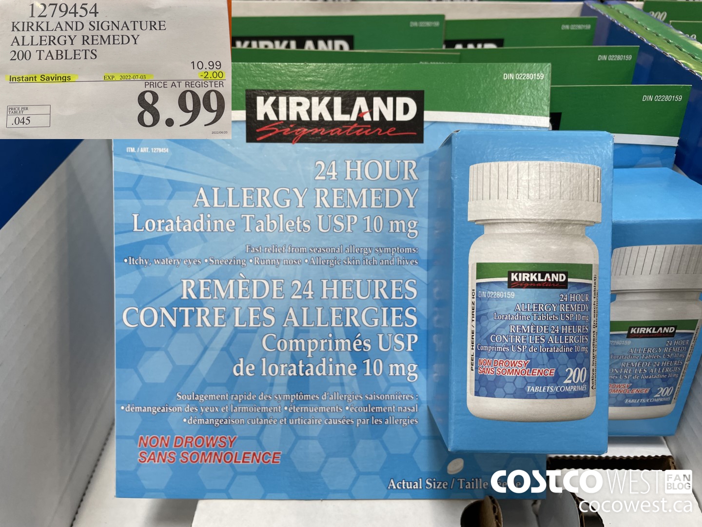 1279454 KIRKLAND SIGNATURE ALLERGY REMEDY 200 TABLETS  ($2.00 INSTANT SAVINGS EXPIRES ON 2022-07-03) $8.99