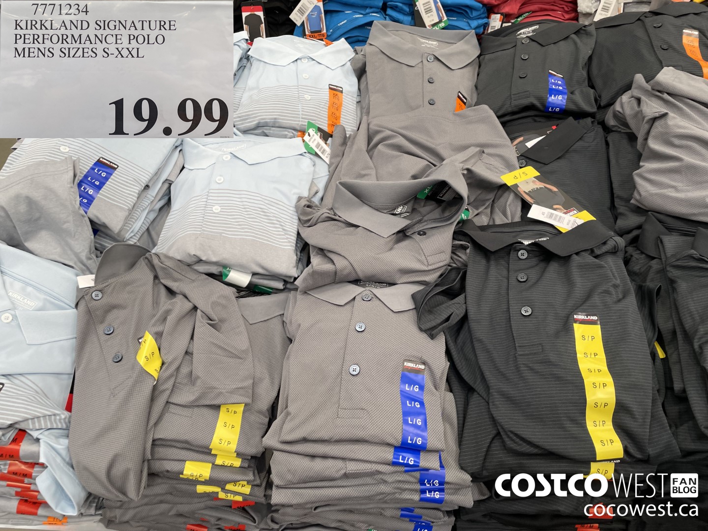 7771234 KIRKLAND SIGNATURE PERFORMANCE POLO MENS SIZES S-XXL  $19.99