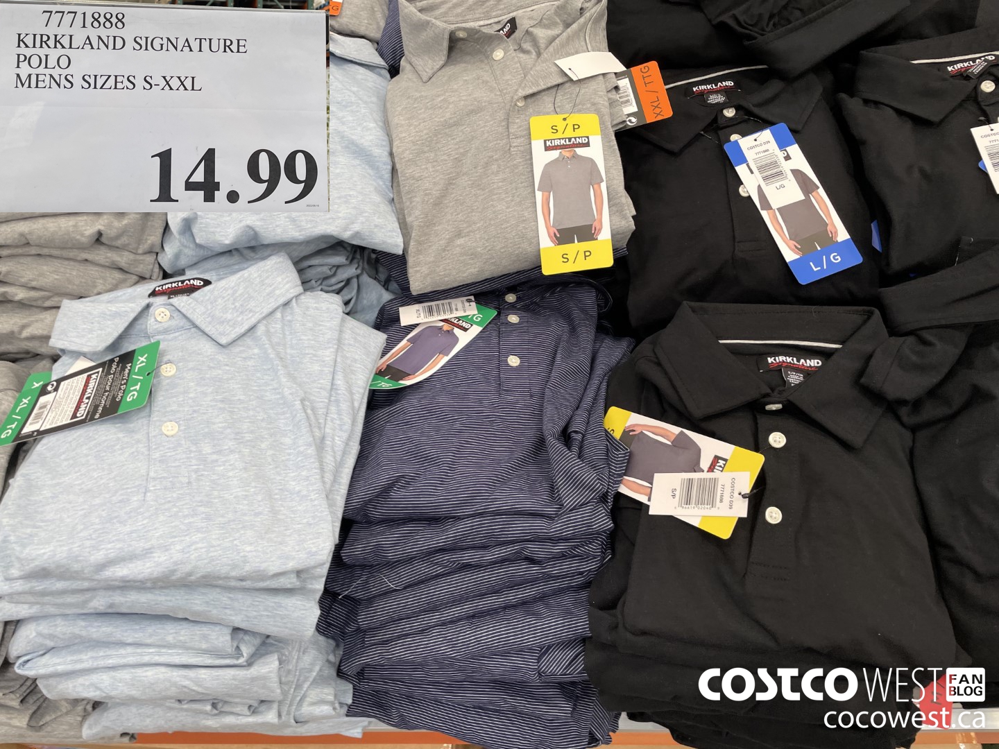 7771888 KIRKLAND SIGNATURE POLO MENS SIZES S-XXL $14.99