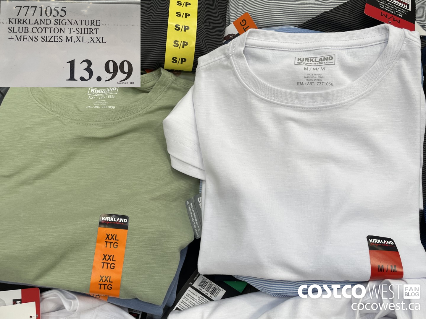 7771055 KIRKLAND SIGNATURE SLUB COTTON T-SHIRT MENS SIZES M, XL, XXL $13.99