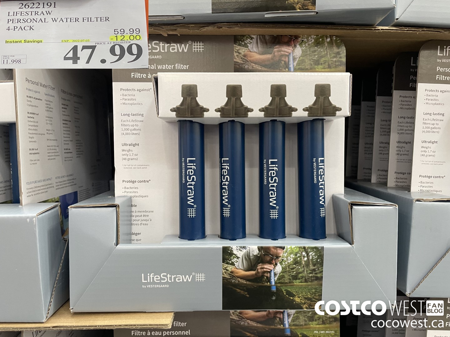 2622191 LIFESTRAW PERSONAL WATER FILTER 4-PACK ($12.00 INSTANT SAVINGS EXPIRES ON 2022-07-03) $47.99