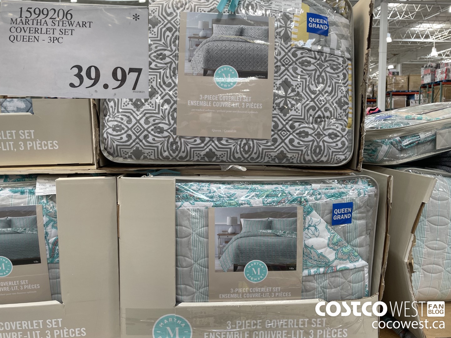 1599206 MARTHA STEWART COVERLET SET QUEEN - 3PC $39.97