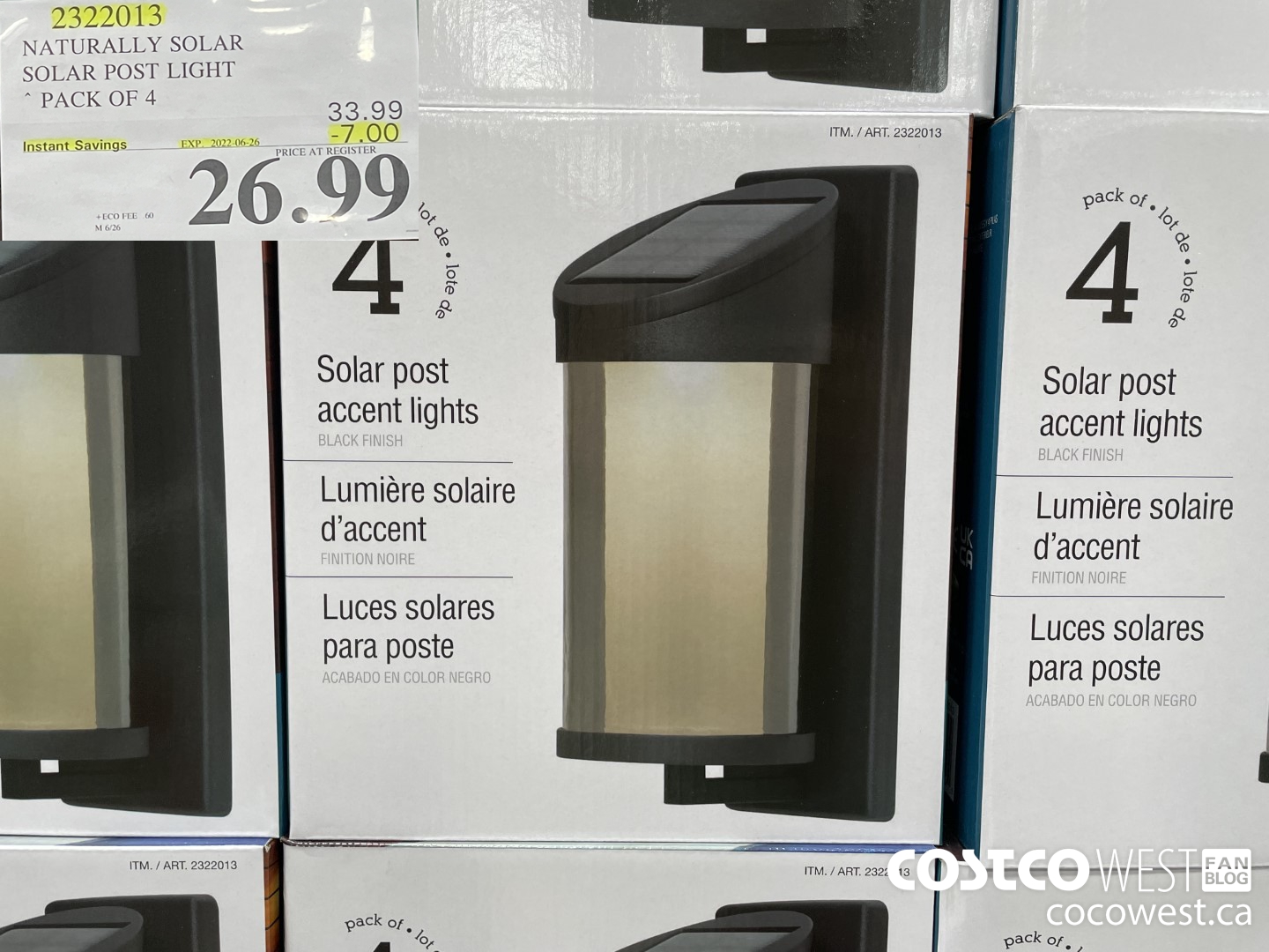 2322013 NATURALLY SOLAR SOLAR POST LIGHT PACK OF 4 ($7.00 INSTANT SAVINGS EXPIRES ON 2022-06-26) $26.99