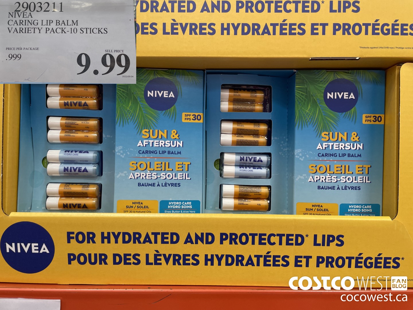 2903211 NIVEA CARING LIP BALM VARIETY PACK-10 STICKS $9.99