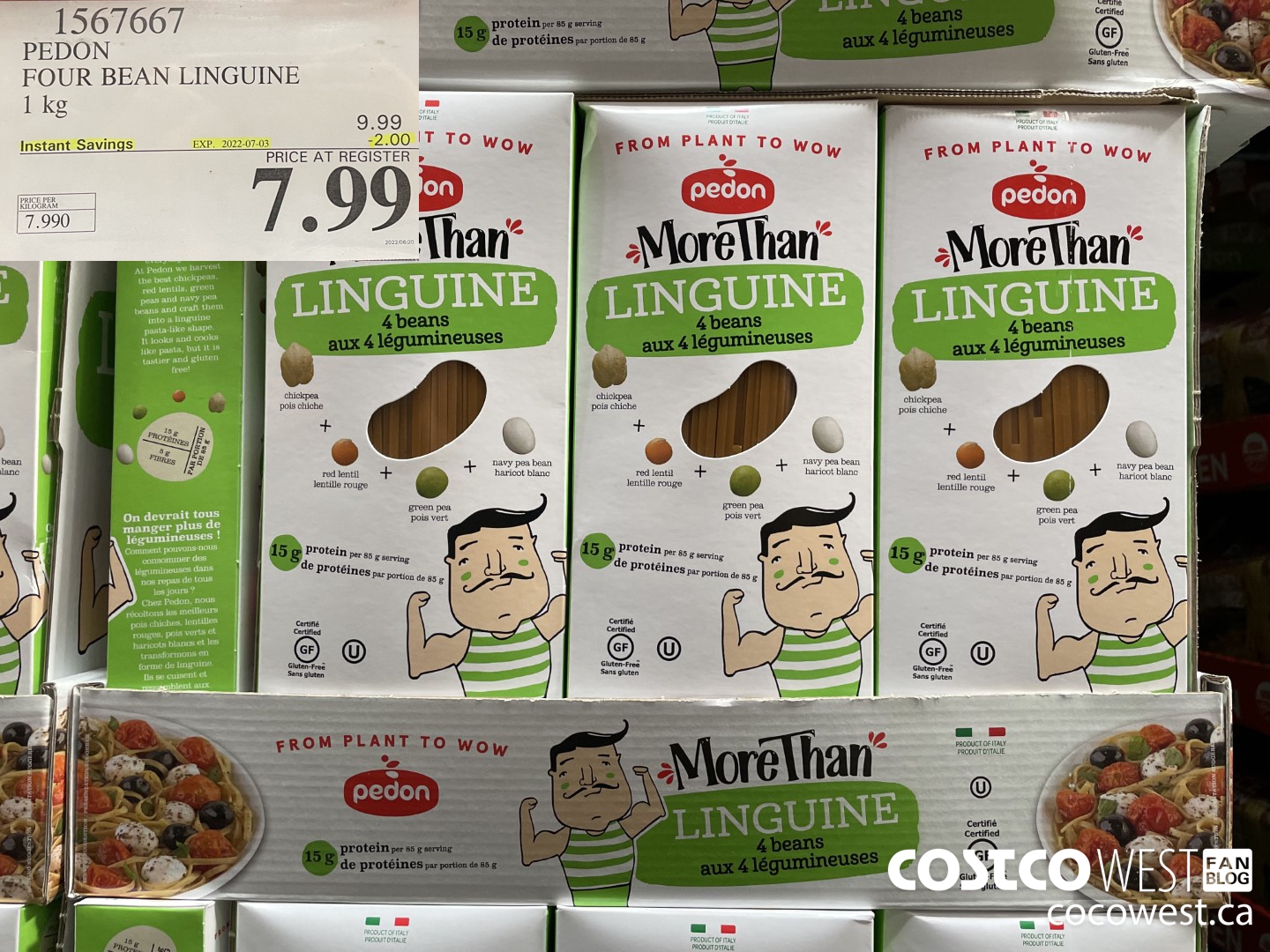 1567667 PEDON FOUR BEAN LINGUINE 1 kg  ($2.00 INSTANT SAVINGS EXPIRES ON 2022-07-03) $7.99