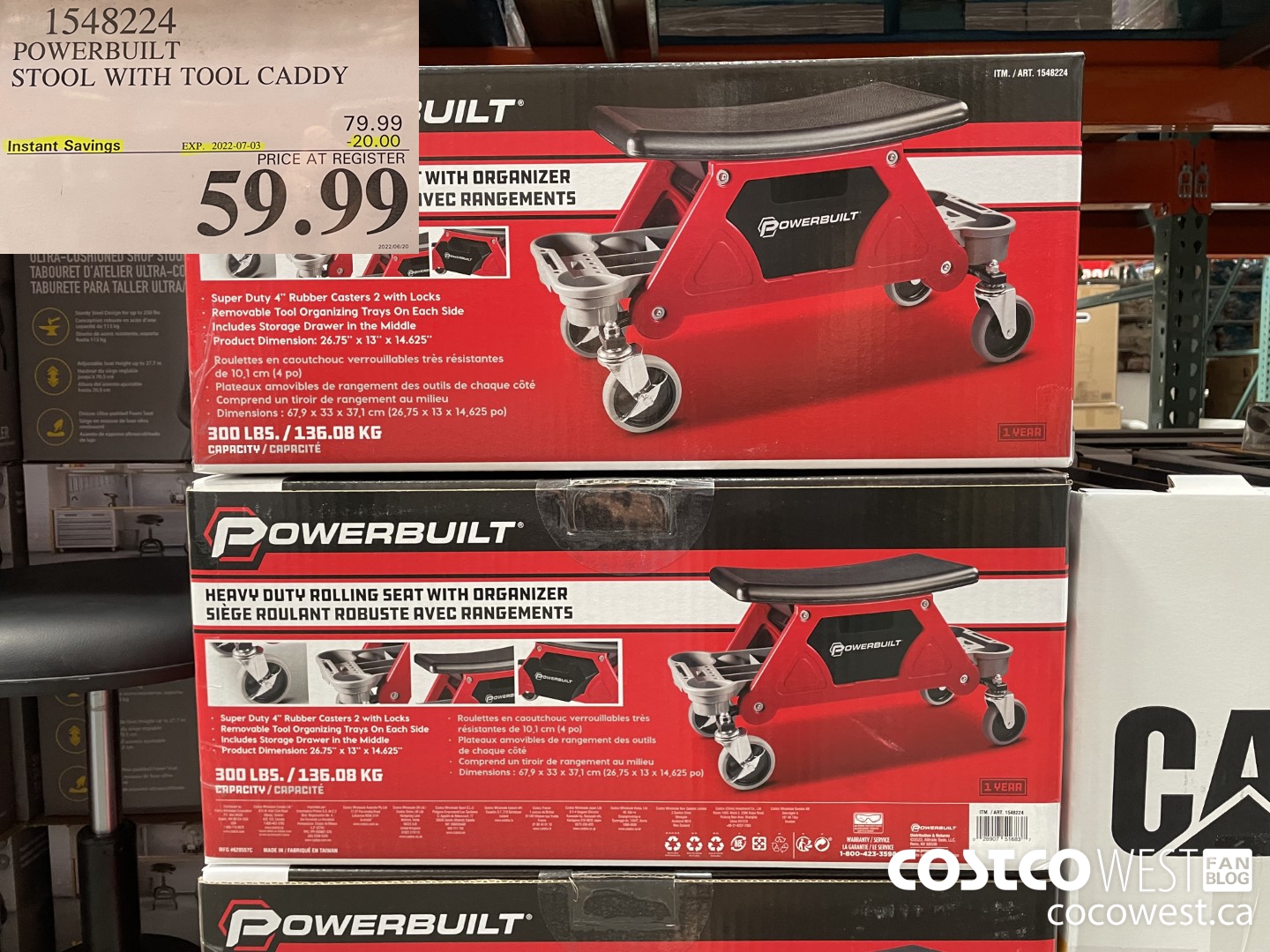 1548224 POWERBUILT STOOL WITH TOOL CADDY  ($20.00 INSTANT SAVINGS EXPIRES ON 2022-07-03) $59.99