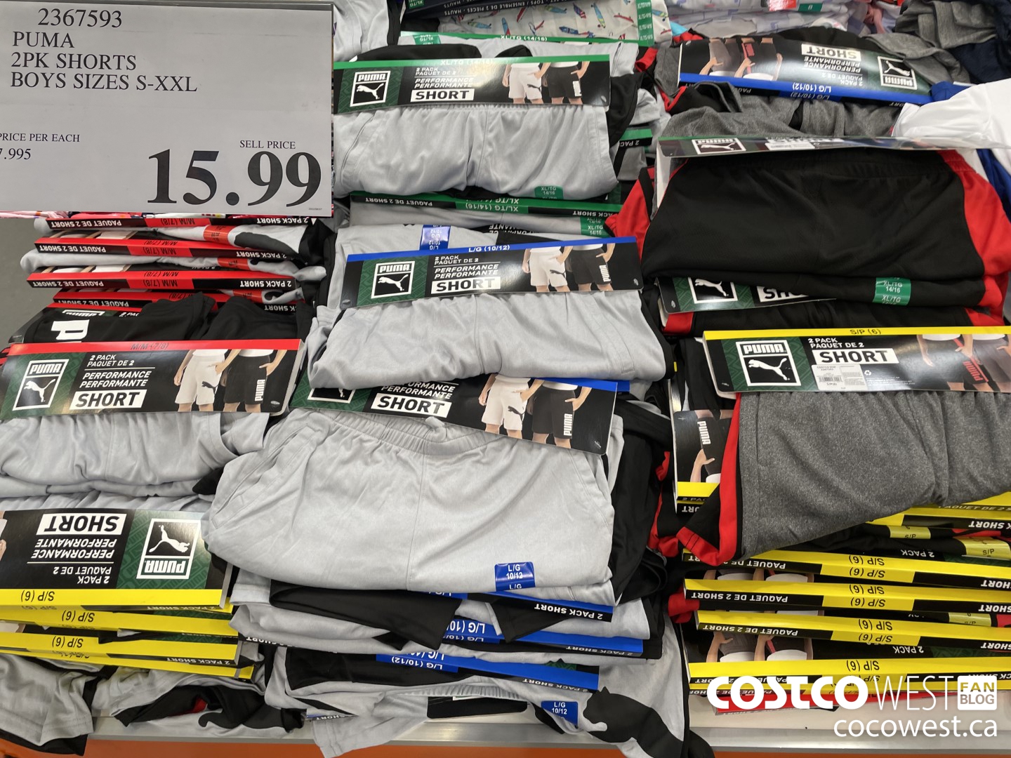 2367593 PUMA 2PK SHORTS BOYS SIZES S-XXL $15.99