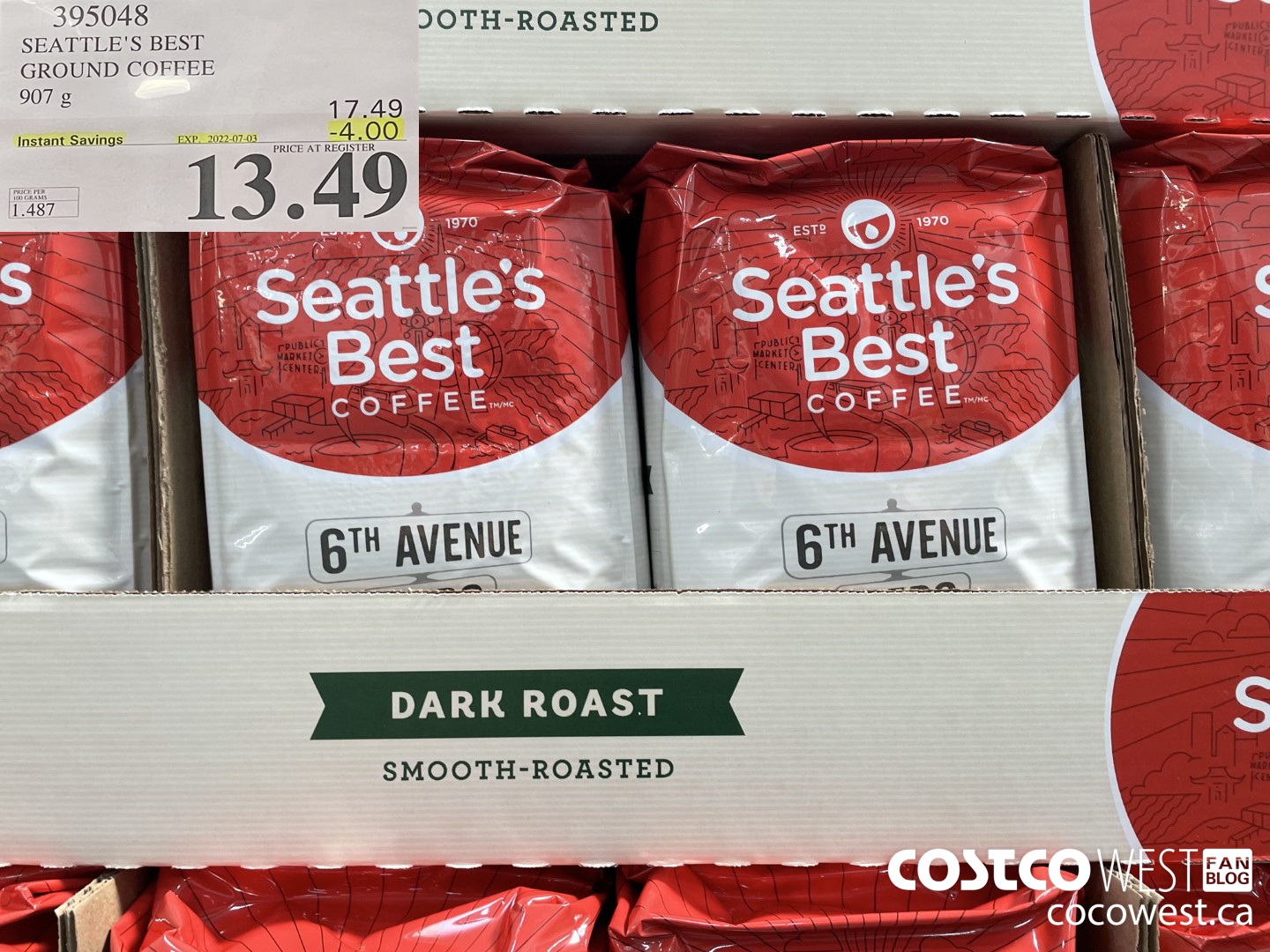 395048 SEATTLE'S BEST GROUND COFFEE 907 G ($4.00 INSTANT SAVINGS EXPIRES ON 2022-07-03) $13.49