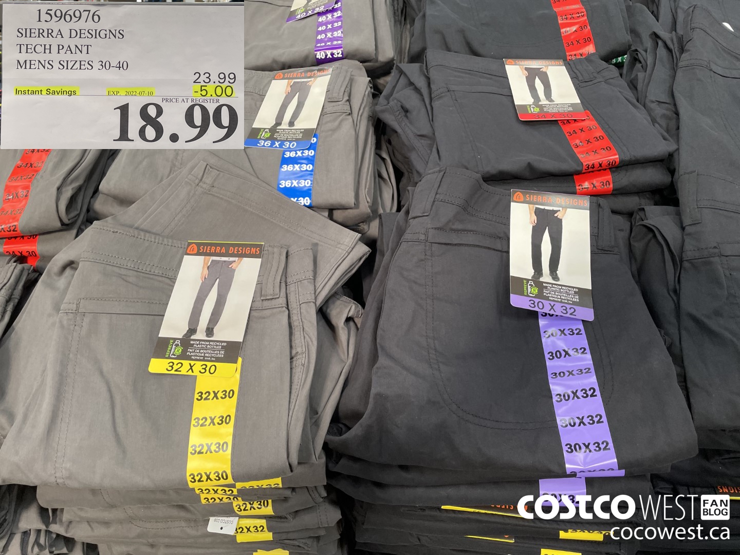 1596976 SIERRA DESIGN TECH PANT MENS SIZES 30-40  ($5.00 INSTANT SAVINGS EXPIRES ON 2022-07-10) $18.99