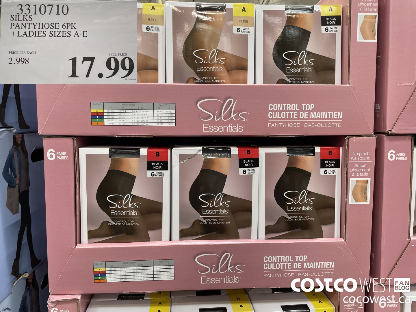 3310710 SILKS PANYHOSE 6PK LADIES SIZES A-E $17.99