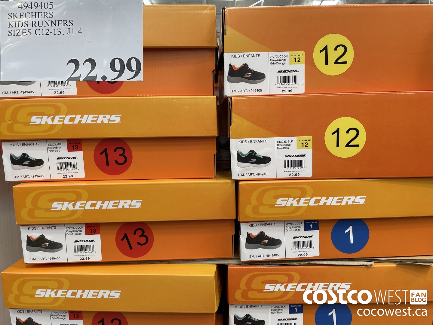 4949405 SKECHERS KIDS RUNNERS SIZES C12-13, J1-4 $22.99