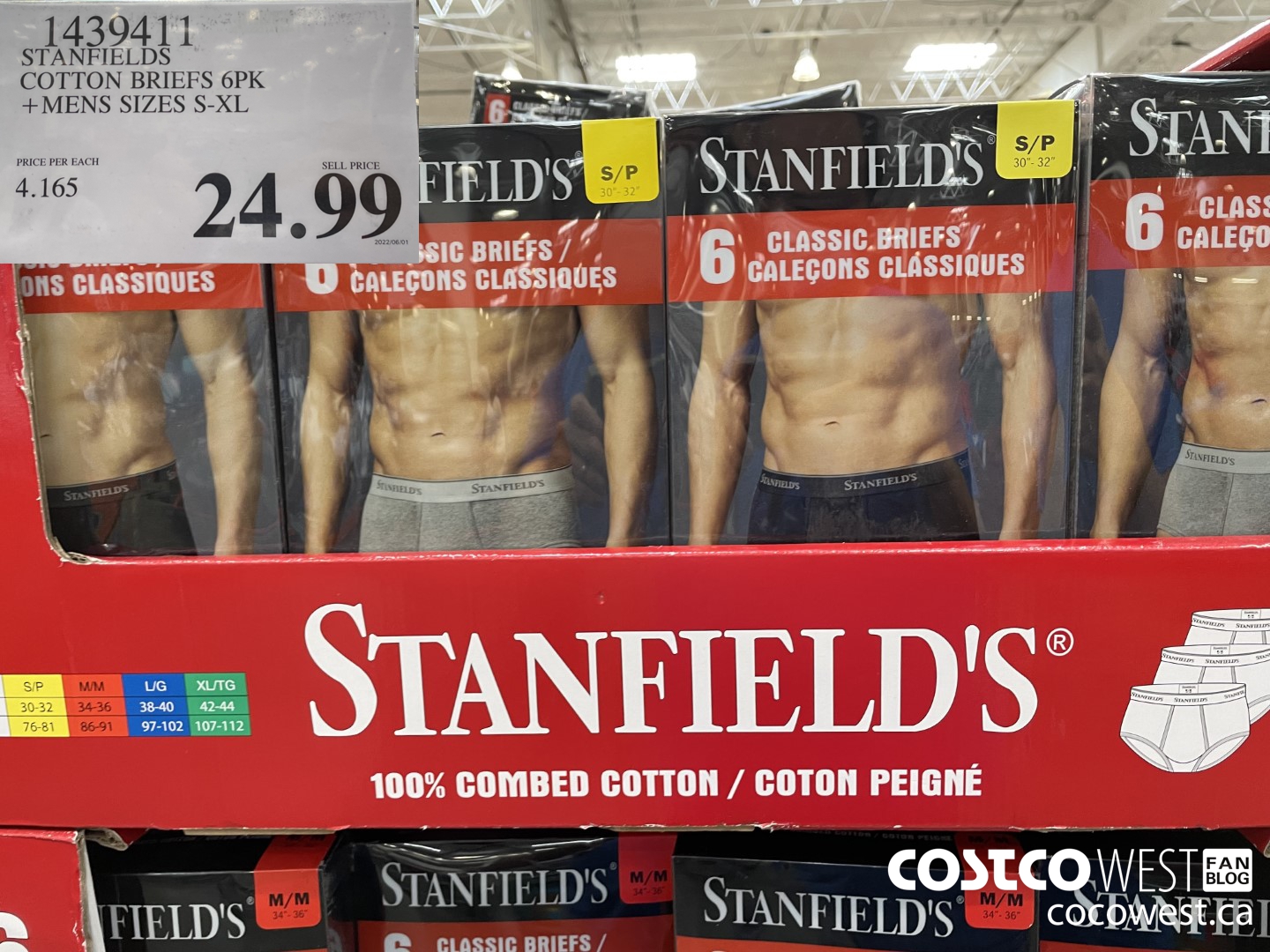 1439411 STANFIFLDS COTTON BRIEFS 6PK MENS SIZES S-XL $24.99