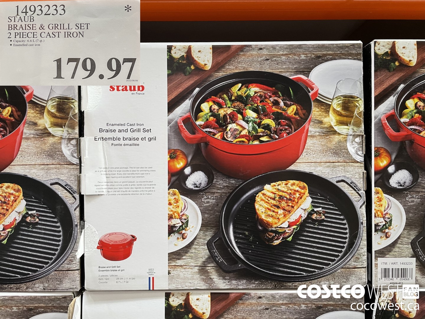 1493233 STAUB BRAISE & GRILL SET 2 PIECE CAST IRON $179.97