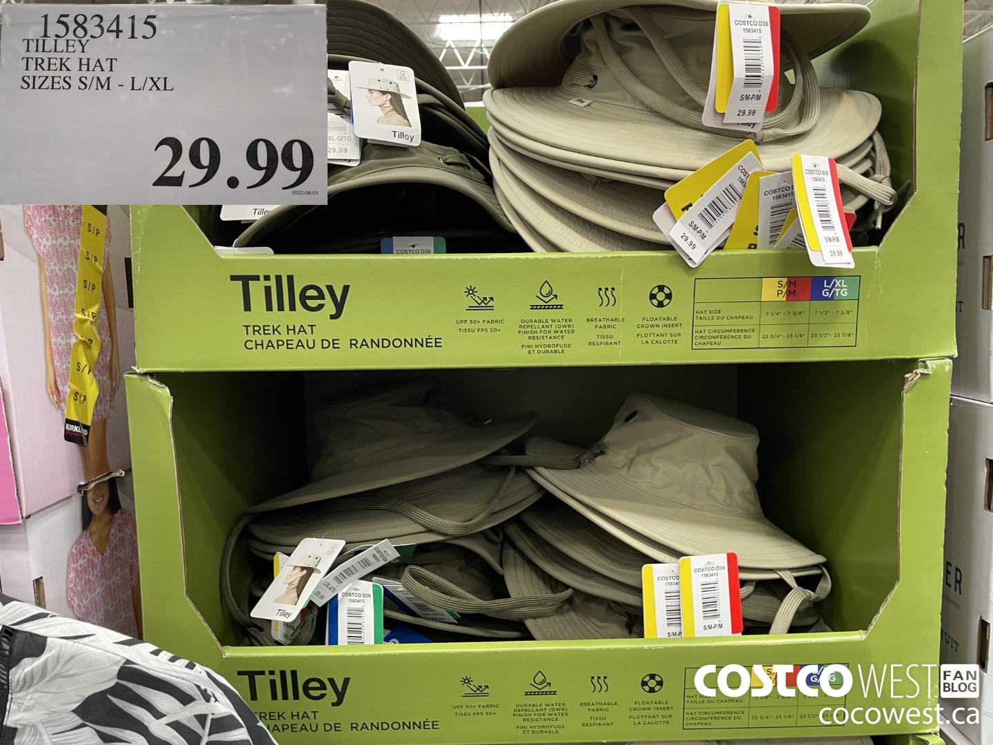 1583415 TILLEY TREK HAT SIZES S/M-L/XL $29.99