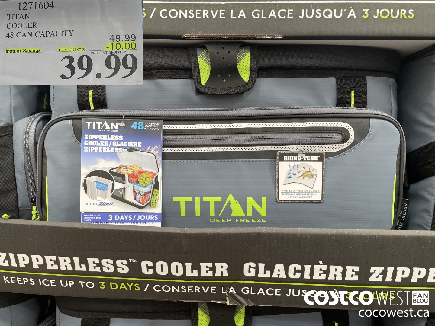 1271604 TITAN COOLER 48 CAN CAPACITY ($10.00 INSTANT SAVINGS EXPIRES ON 2022-07-03) $39.99