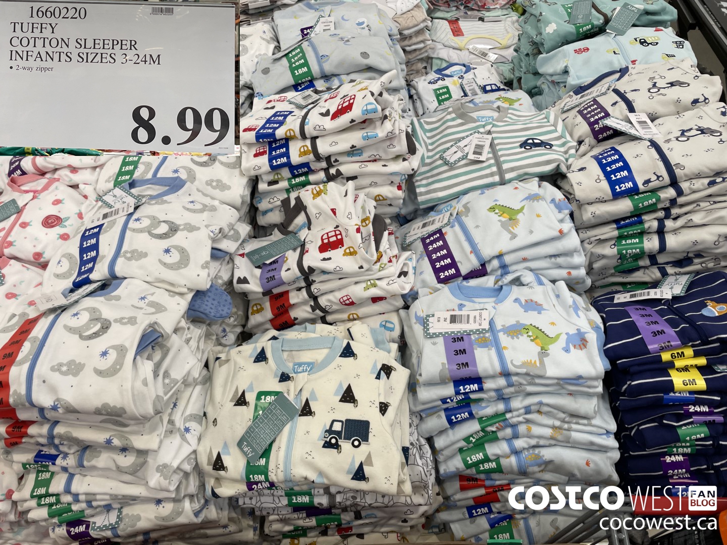 1660220 TUFFY COTTON SLEEPER INFANTS SIZES 3-24M $8.99