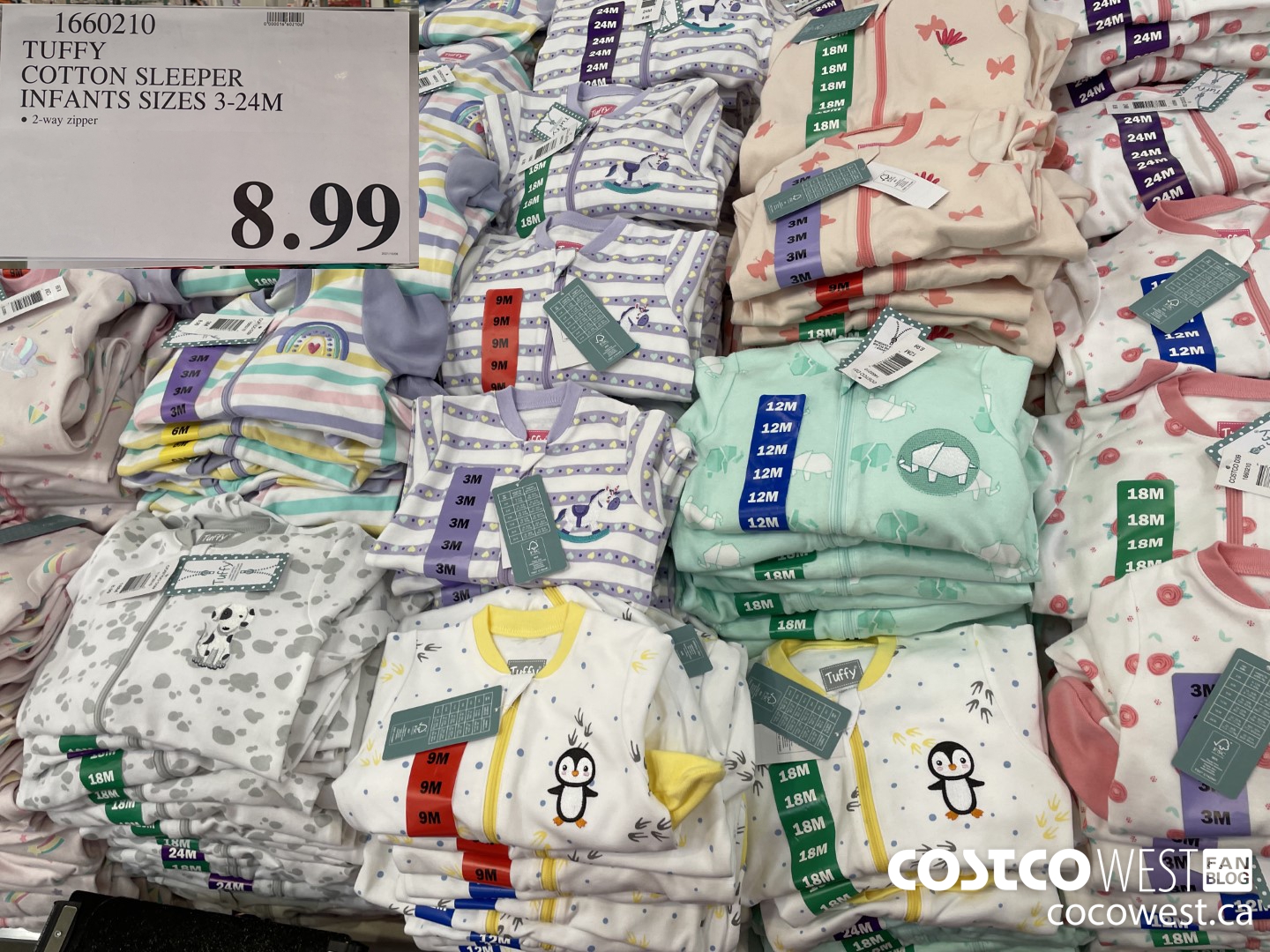 1660210 TUFFY COTTON SLEEPER INFANTS SIZES 3-24M $8.99