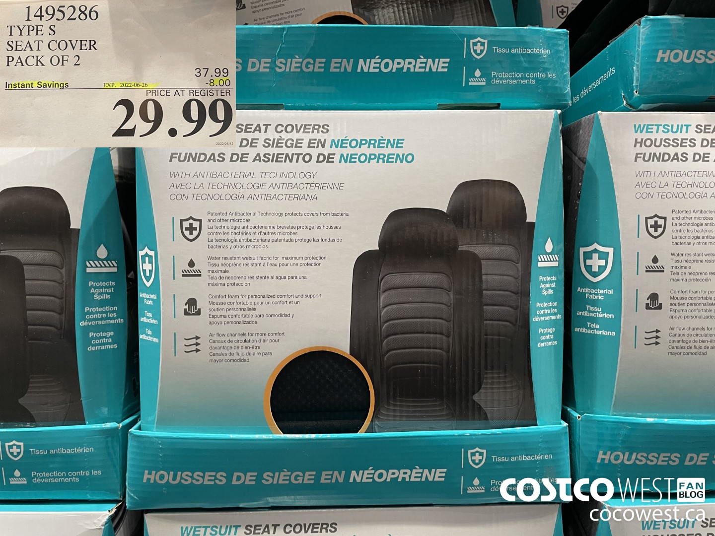 1495286 TYPE S SEAT COVER PACK OF 2 ($8.00 INSTANT SAVINGS EXPIRES ON 2022-06-26) $29.99