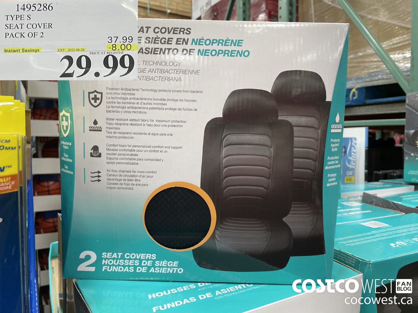 1495286 TYPE S SEAT COVER PACK OF 2 ($8.00 INSTANT SAVINGS EXPIRES ON 2022-06-26) $29.99