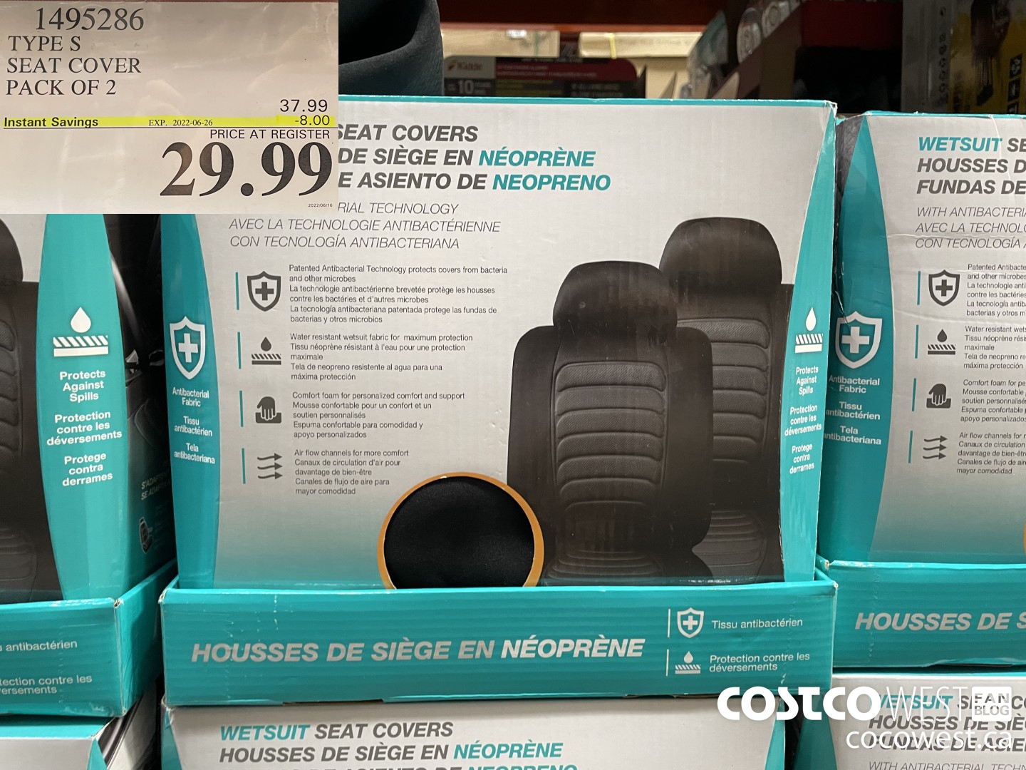 1495286 TYPE S SEAT COVER PACK OF 2 ($8.00 INSTANT SAVINGS EXPIRES ON 2022-06-26) $29.99