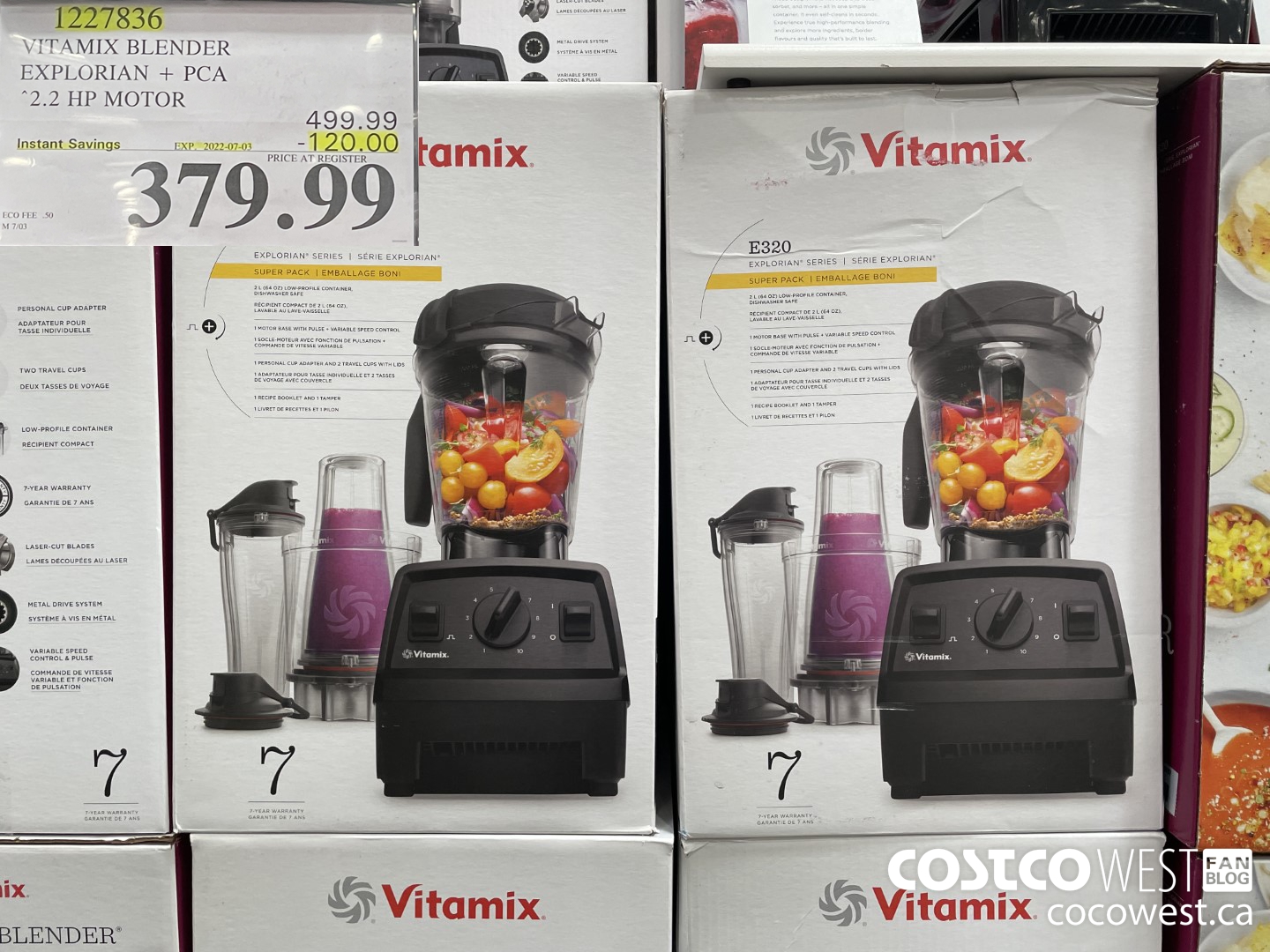 1227836 VITAMIX BLENDER EXPLORIAN + PCA 2.2 HP MOTOR ($120.00 INSTANT SAVINGS EXPIRES ON 2022-07-03) $379.99