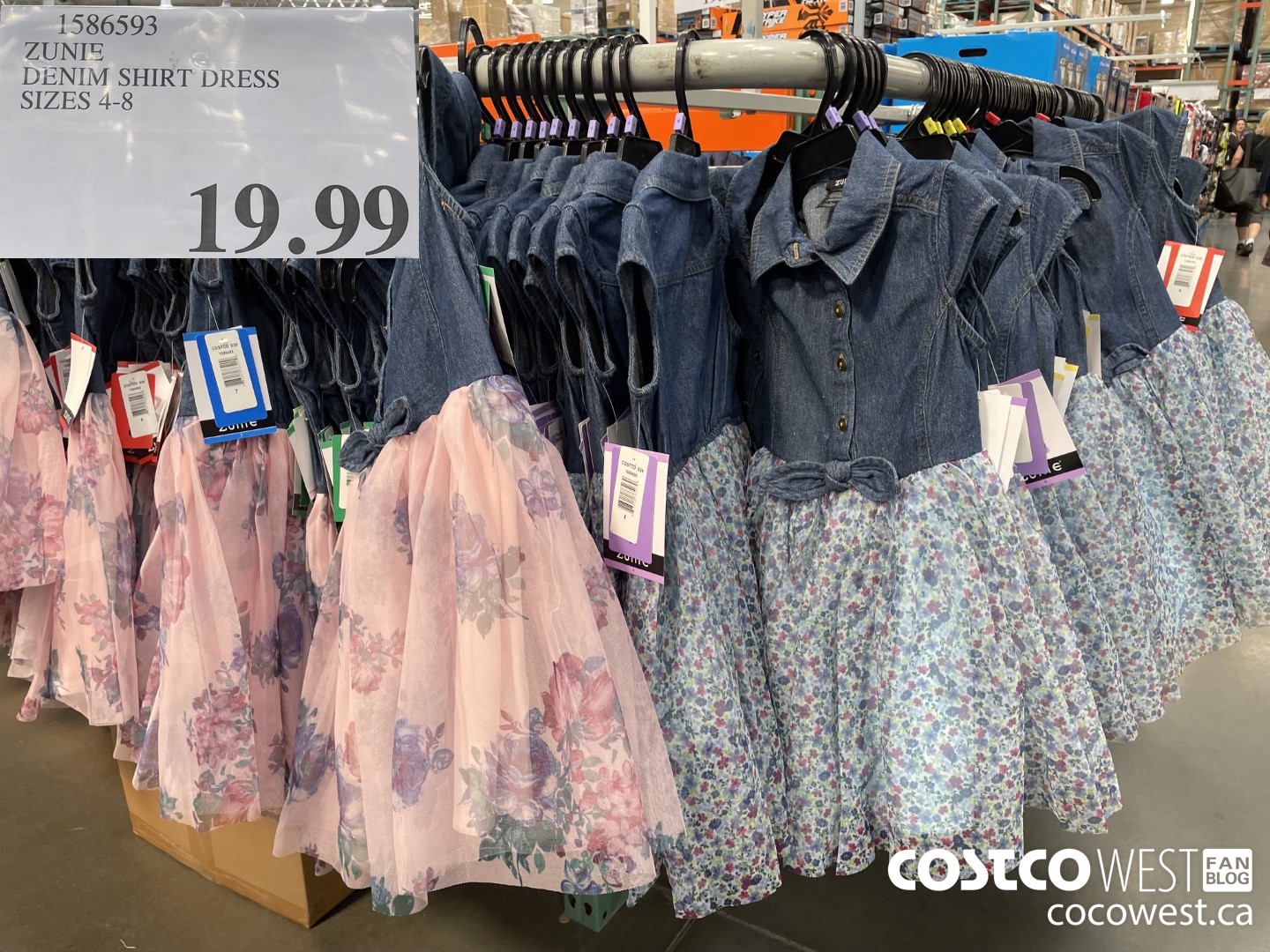 1586593 ZUNIE DENIM SHIRT DRESS SIZES 4-8  $19.99