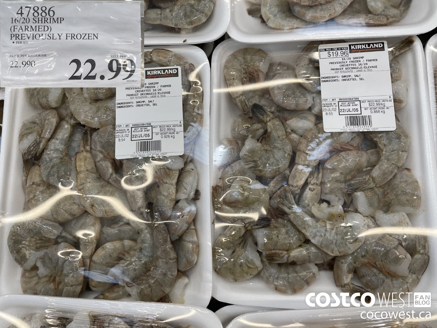 47886 16/20 SHRIMP (FARMED) PREVIOUSLY FROZEN $22.99