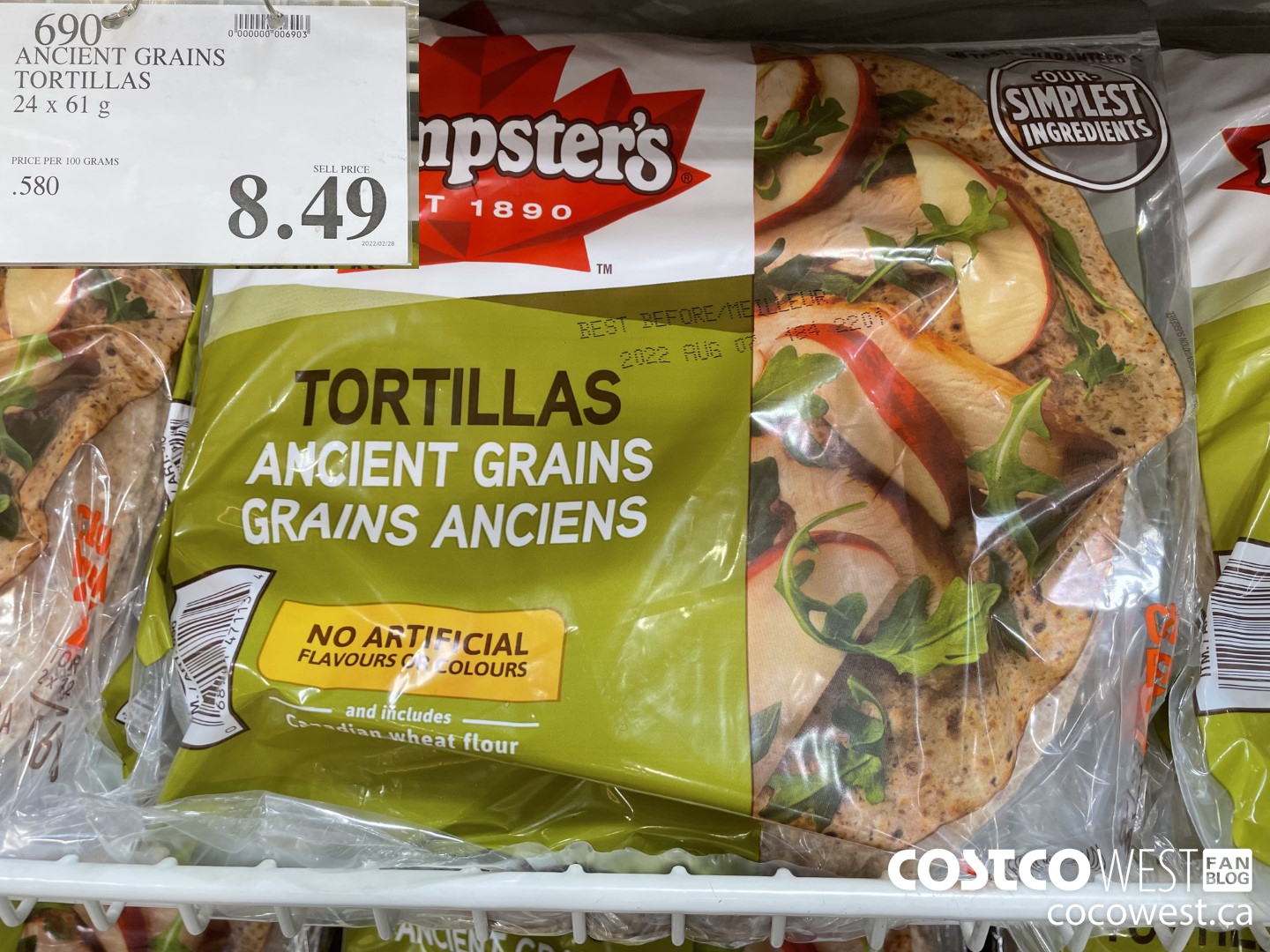 690 ANCIENT GRAINS TORTILLAS 24 x 61 g $8.49