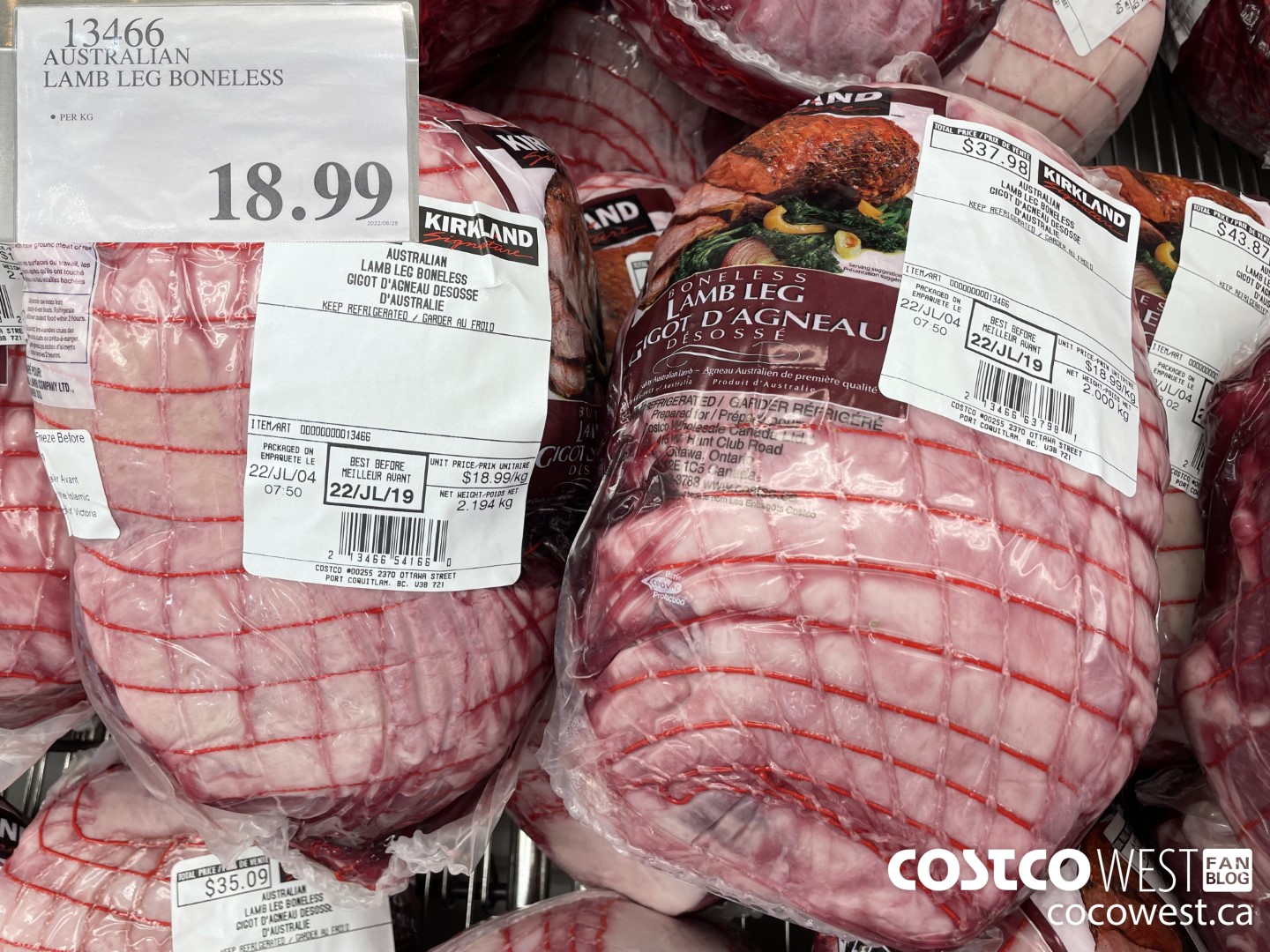 13466 AUSTRALIAN LAMB LEG BONELESS $18.99