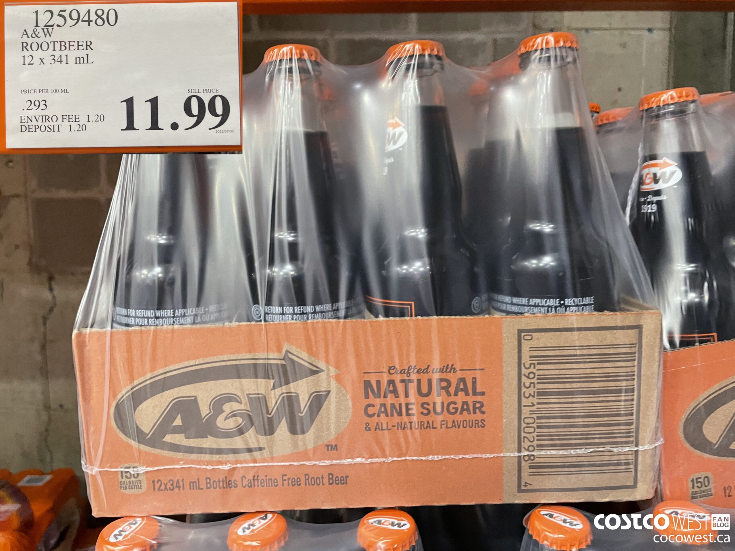 1259480 A&W ROOTBEER 12 X 341 ML $11.99